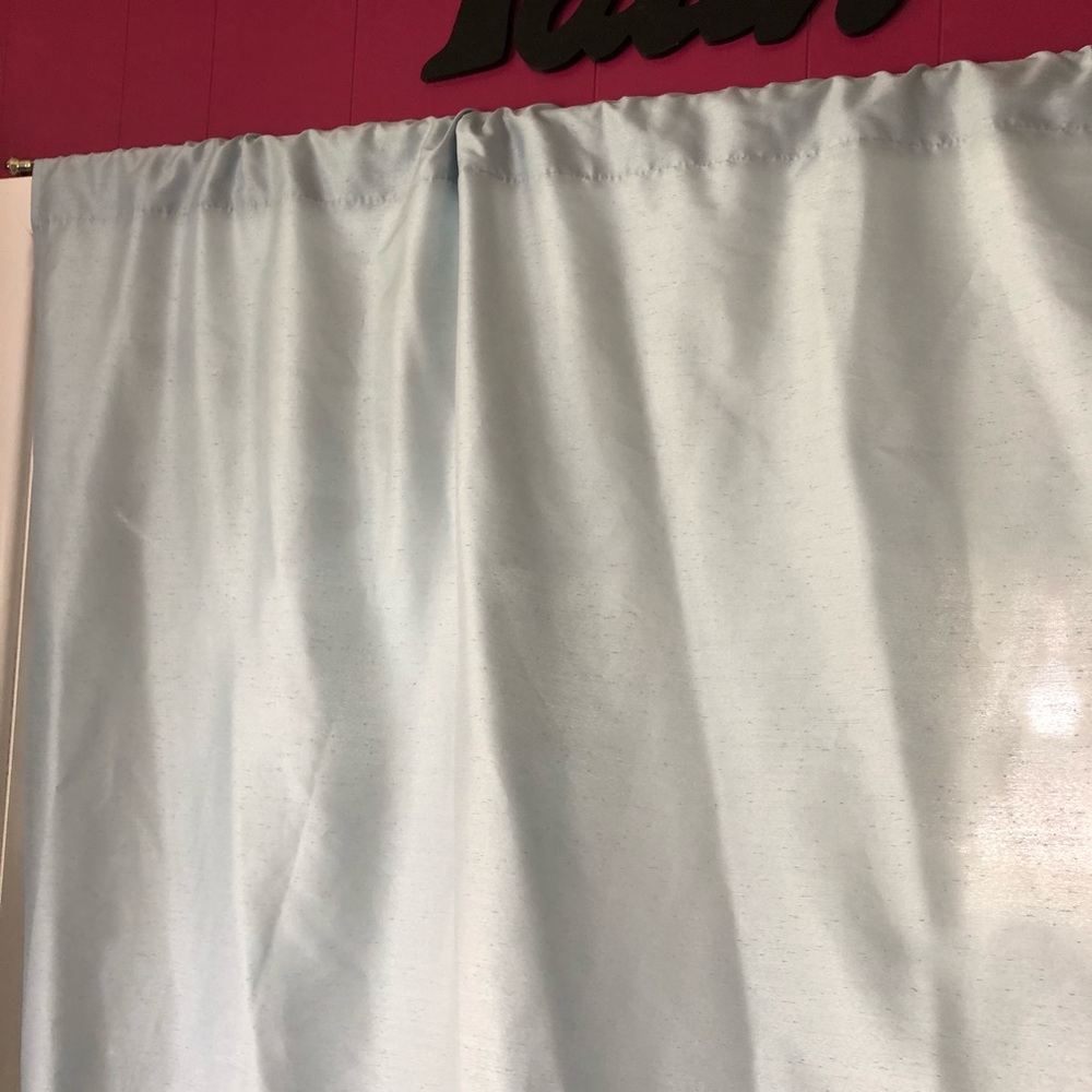 Single Light Blue Curtain Panel - Picture 2 of 6